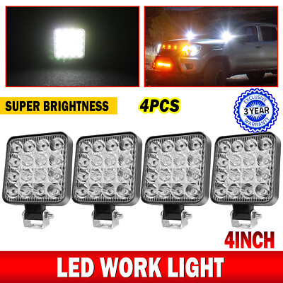 #ad 4Pcs Square LED Work Light Pods SPOT Lights For Truck Off Road Tractor 12V $16.55