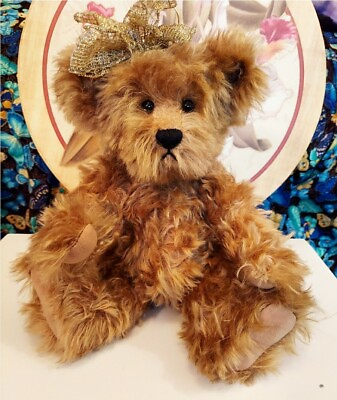 #ad 14quot; Annette Funicello Mohair Bear Fully Jointed Tan color $59.00