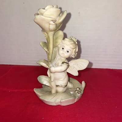 #ad Angel Child Holding A Flower 5” Tall Estate Find $6.90