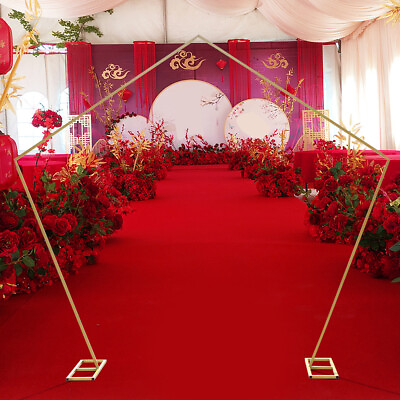 99inch Gold Metal Pentagon Arch Wedding Gate Backdrop Stand Frame Event Party $23.75