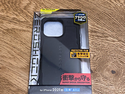 #ad ELECOM iPhone 13 Pro Case Cover 6.1 ZEROSHOCK Black PM A21CZEROBK from Japan $39.78
