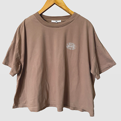 #ad VANS Off The Wall T Shirt Boxy Oversized Fit Brown Womens L $14.50