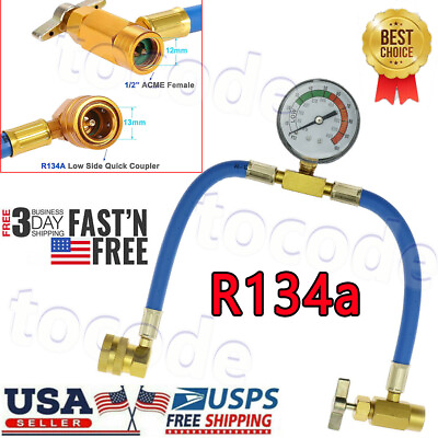 #ad Self Sealing R 134 a A C Can Tap Gauge Hose Recharge Refrigerant AC Conditioning $15.99