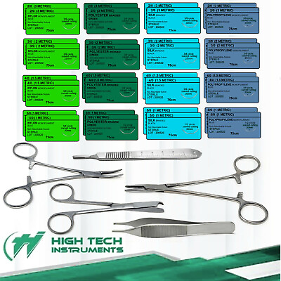 Training Suture Threads Emergency First Aid Kit Tools Wound Treating Practice $10.99