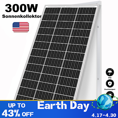 #ad 300W Watt Mono Solar Panel 12V Charging Off Grid Battery Power RV Home Boat Camp $207.25