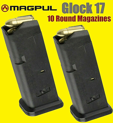 Glock 17 Magazine For 10 Round 9mm Pistol Gun Mag Clip 10rd 2 Pack 801 $32.98