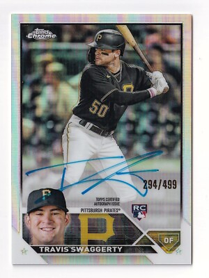 #ad 2023 Topps Chrome TRAVIS SWAGGERTY Rookie AUTO AUTOGRAPH REFRACTOR # 499 Pirates $6.66