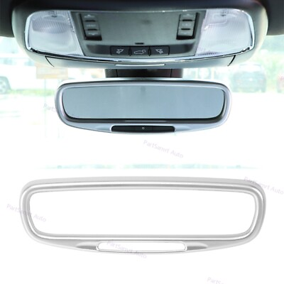#ad Frame Trim Interior Rearview Mirror Silver For 2016 2020 Jeep Grand Cherokee ABS $35.07