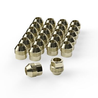 #ad 24 PCS 14x1.5mm Gold Open End Wheel Lug Nuts For Chevy GMC GM Factory Style Lug $16.99