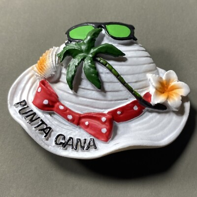 #ad Dominica Punta Cana Beach Tourist Souvenir Hat Shape 3D Resin Fridge Magnet GIFT $6.98