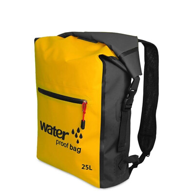 #ad 25L Yellow Outdoor Waterproof Backpack Dry Bag $27.95