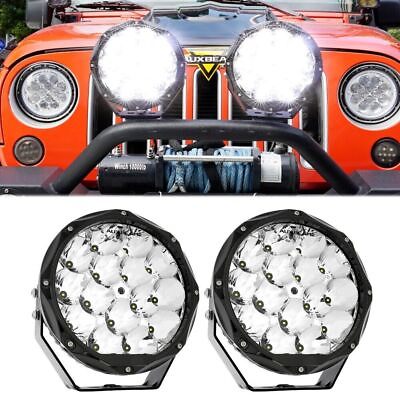 #ad AUXBEAM 9quot;Inch 150W Round Off Road LED Lights Spot Beam Driving Lamp Pickup SUV $169.99