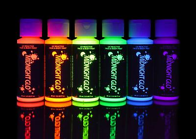 #ad Midnight Glo UV Neon Body amp; Face Paint Black Light Paint Blacklight Reactive 2oz $26.95
