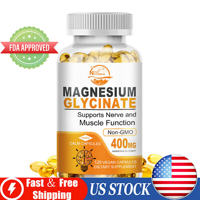 #ad Magnesium Glycinate 400mg Reduce Stress amp; Anxiety Relief Improve Sleep Quality $13.69