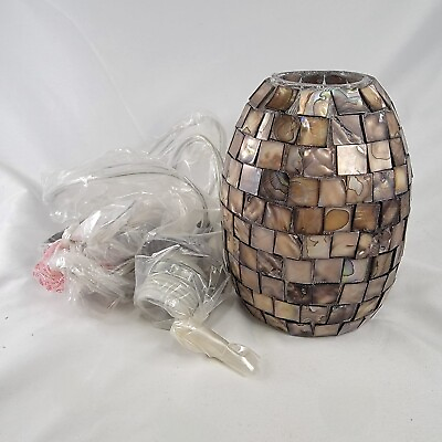 #ad Chloe Lighting Brown Glass Pendant Mosaic Lamp Open Box Never Used Lamp 6.5quot;H $64.97