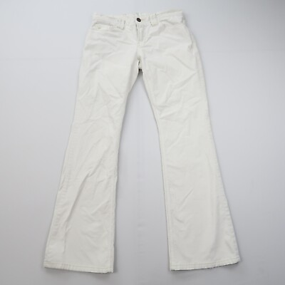 American Eagle Womens Corduroy Pants Size 6 Off White Low Rise Bootcut Y2K $18.99