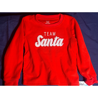 #ad Toddler Boy Carter#x27;s. Team Santa Fleece Pajama Top NWT Size 4T $12.00