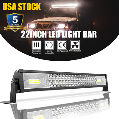 #ad 22 inch 1200W Led Light Bar 3 Row Spot Flood Combo Work UTE Truck SUV ATV 24#x27;#x27; $29.98