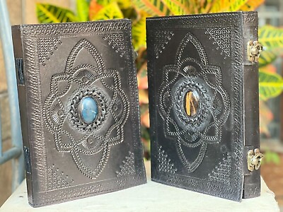 #ad Leather Journal Antique Journal Blue Stone Journal Notebook Large Buy Get 1 free $75.20