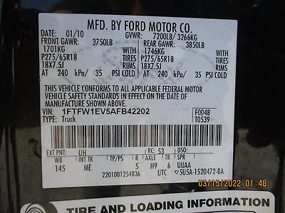 #ad Used Speedometer Gauge fits: 2010 Ford f150 pickup cluster MPH FX2 ID AL34 $132.48