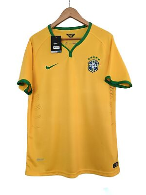 #ad Nike 2014 Brazil Dry Fit Soccer Jersey World Cup CBF Brasil Team New Mens M $110.00