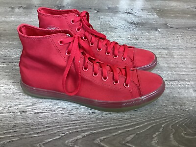 #ad Converse Chuck Taylor All Star Hi Top Red Sneakers Mens Size 10 Clear 135674C $34.99