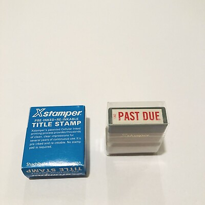 #ad Vintage Shachihata X Stamper Past Due Message Stamp Re Inkable Red Japan Case $9.99