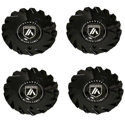 #ad Set of 4 Asanti Black Label Wheel Center Hub Cap Gloss Black for ABL 18 ONLY $80.00