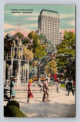 #ad Memphis TN Tennessee Famous Court Square Antique Souvenir Vintage Postcard $7.99