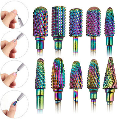 #ad Rainbow Carbide Nail Drill Bits Electric File Manicure Pedicure Nail Art Tools C $4.39