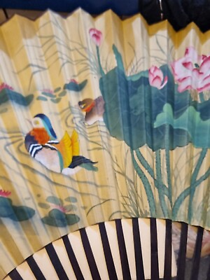 #ad Vintage Chinese paper wall fan 150cm AU $100.00