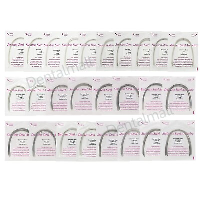 #ad 100Pcs Dental Orthodontic Stainless Steel Arch Wire Ovoid Round Rectangular U L $25.49