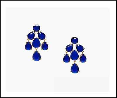 #ad Auth. Kate Spade New York Chandelier Drop Stud Earrings Royal Navy Blue KS $145.89
