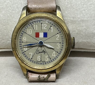 #ad Vintage Bradley France Flag Logo Mechanical Women#x27;s Watch Swiss Made Not Working $14.95