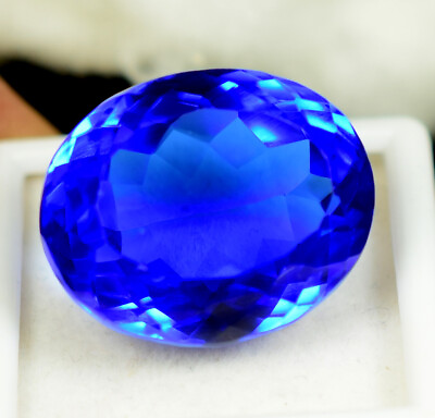#ad 33.70 CT Cut Natural Lustrous Blue Tanzanite Loose Gemstone GIE Certified $39.59