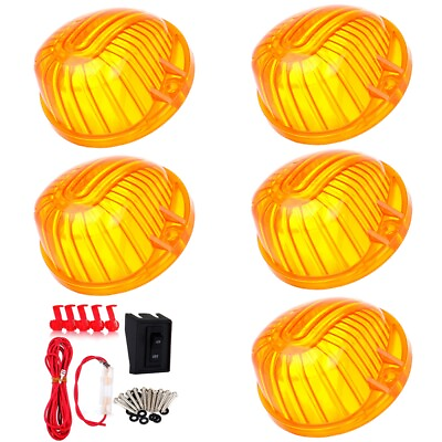 #ad 5x Amber 1313A Cab Roof Clearance Light Cover Wiring Pack For Chevrolet GMC $14.49