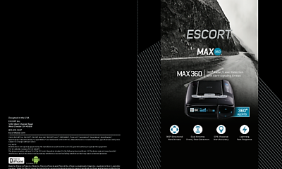 #ad Escort Max360 Radar Detector NEW USER#x27;S MANUAL $12.95