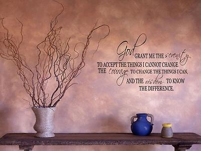 #ad SERENITY PRAYER Home Bedroom Vinyl Wall Decal Lettering Saying Words 16quot; x 8quot; $13.58