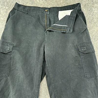 #ad Dickies Pants Mens 36x34 Black Cargo Regular Straight Pockets Workwear Flex Logo $11.97