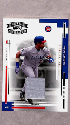 #ad 2004 Donruss Throwback Threads Material Relic #44 Sammy Sosa 100 Game Used JSY $11.89