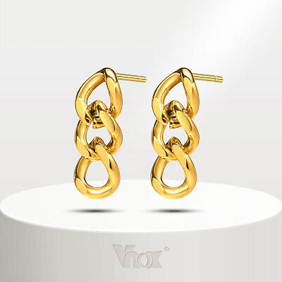 #ad Vnox Gold Plated Chain Earrings for WomenStainless Steel Hypoallergenic Earring $8.99