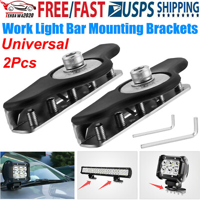 2x Universal Hood LED Work Light Bar Mounting Brackets for SUV Truck Off Road US $13.99