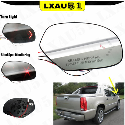 #ad Right Side Mirror Glass Arrow Signal Blind Spot Detection For Cadillac Escalade $59.99