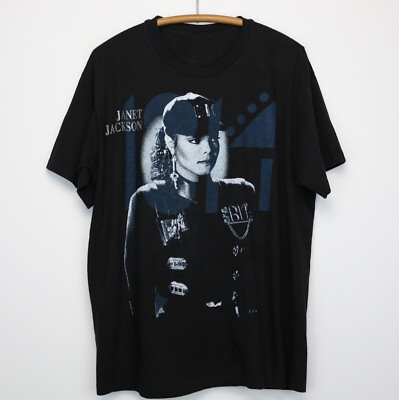 #ad 1990 Janet Jackson Rhythm Nation Tour Shirt Unisex Black Shirt $21.84