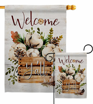 #ad Cotton Bouquet Y#x27;all Garden Flag Floral Spring Decorative Gift Yard House Banner $78.95