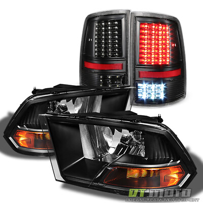 Blk Set 2009 2018 Dodge Ram 1500 2500 3500 HeadlightsFull LED Tail Lights Lamps $249.99