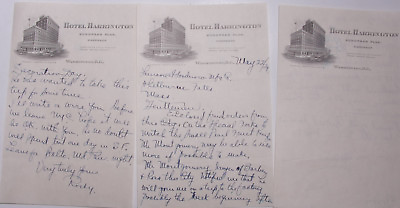 #ad 1929 Lamson Goodnow Hotel Harrington Washington DC Stationery Ephemera L639K $10.95