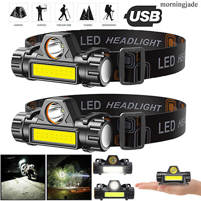 #ad #ad 2 Pack USB Rechargeable Waterproof LED Headlamp Headlight Head Light Flashlight $7.98
