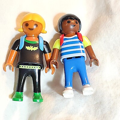#ad Playmobil Child Girl amp; Boy Figures With Backpack Lot of 2 Bat Shirt $6.75