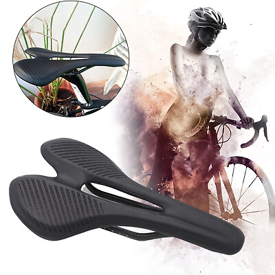 #ad 14.5cm Width Carbon Fiber Bicycle Cycling Road Bikes MTB Lights Seat Saddle $32.59
